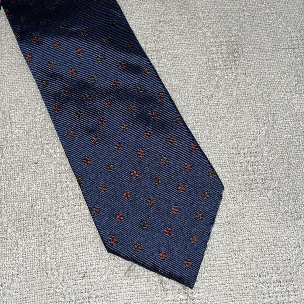 Hart Schaffner Marx Men’s Dress Tie Size 58” 3.75” Blue Dotted Silk Business